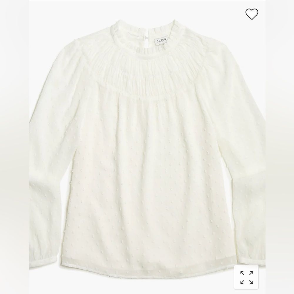 J. Crew Clip-dot smocked top* - Picture 1 of 9